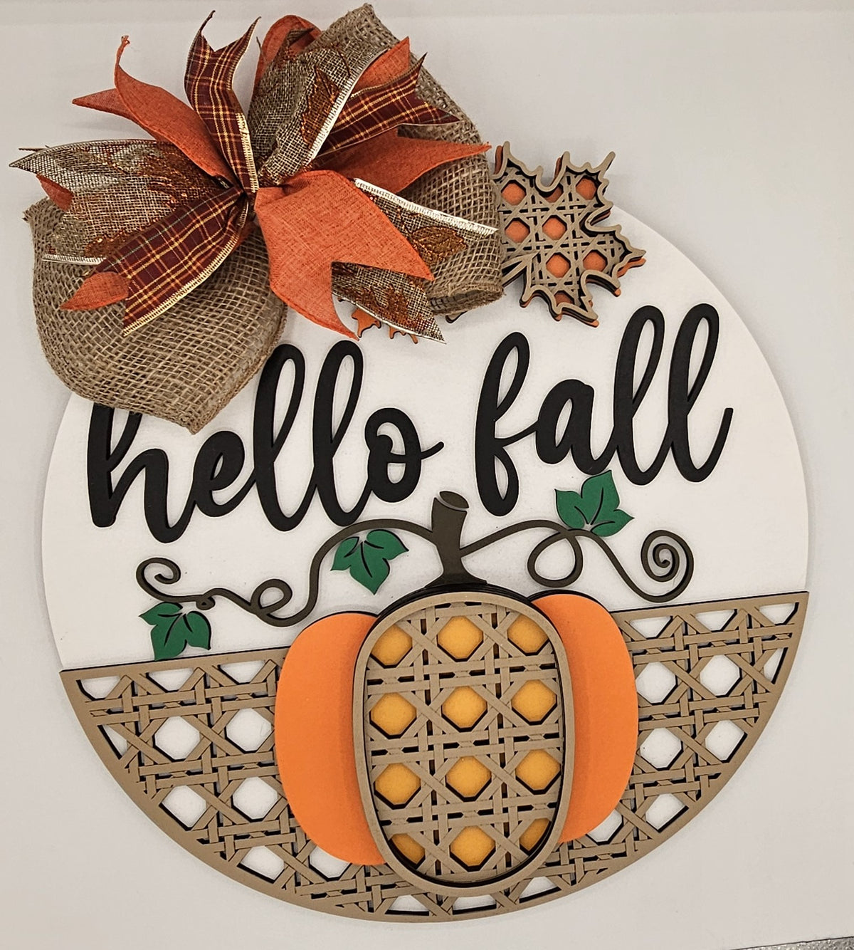 Hello Fall Pumpkin Door Hanger – 16”