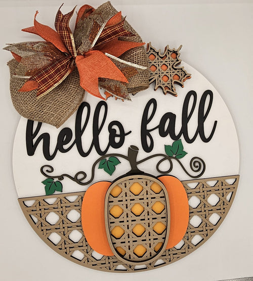 Hello Fall Pumpkin Door Hanger – 16”
