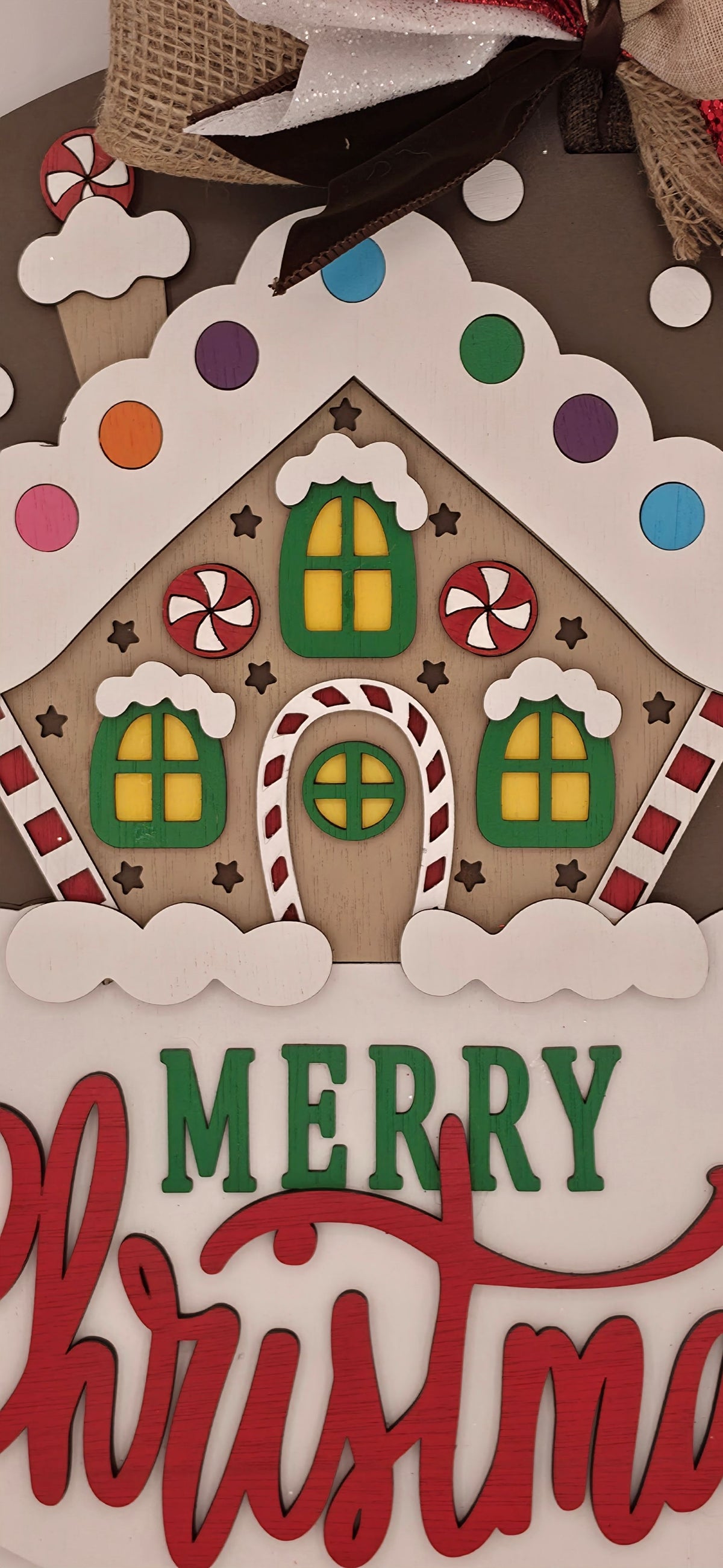 Gingerbread House Christmas Door Hanger – 16"