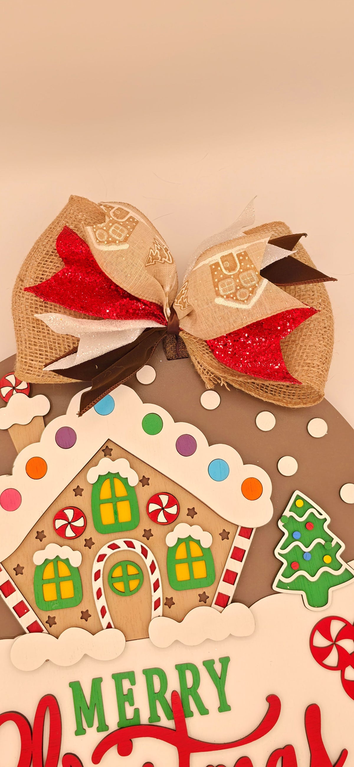 Gingerbread House Christmas Door Hanger – 16"