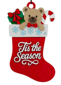'Tis the Season Christmas Stocking Door Hanger – Layered Wood Décor