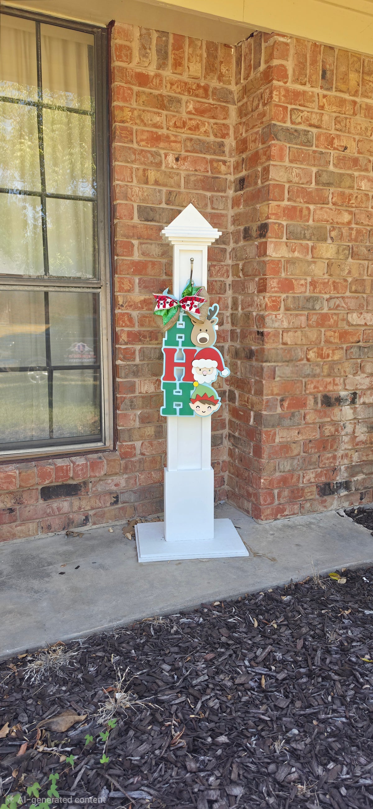 Ho Ho Ho Santa Reindeer Elf Christmas Door Hanger – Layered Wood Décor