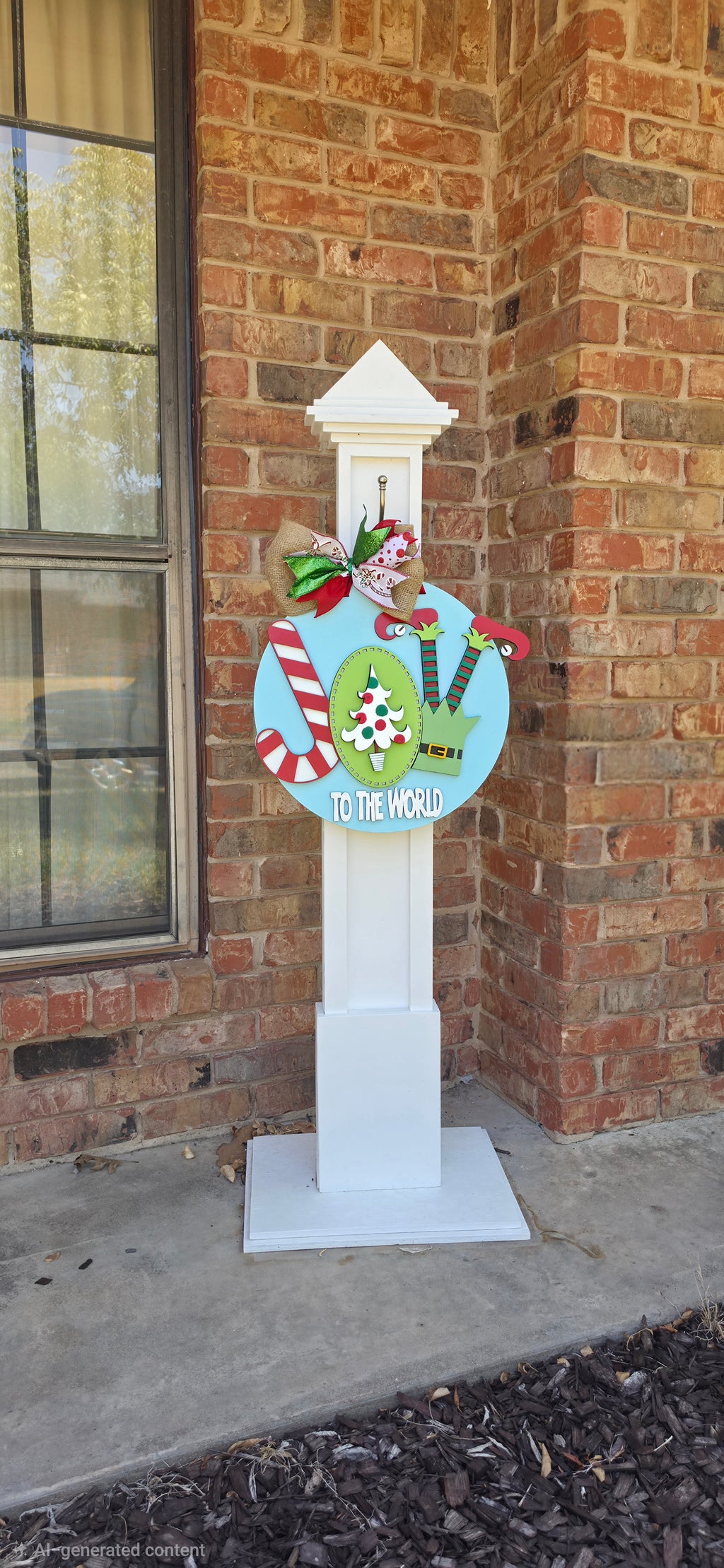 Joy to the World Elf Christmas Door Hanger – 16" Layered Wood Décor