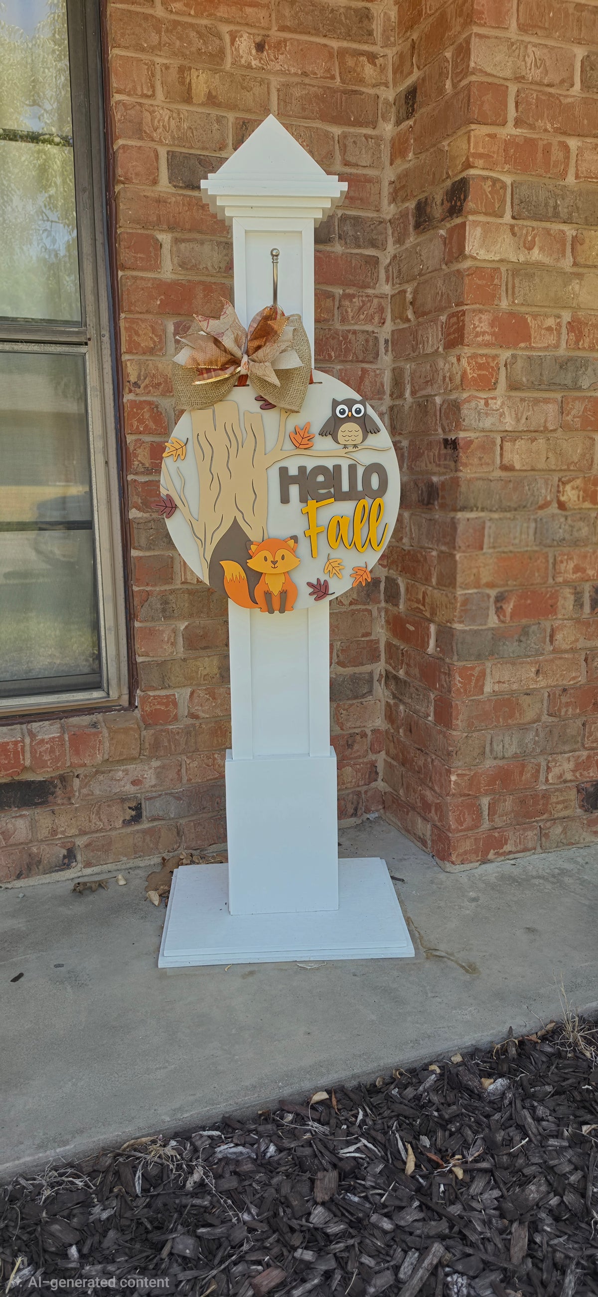 Hello Fall Woodland Animals Door Hanger – 16" Layered Wood Décor