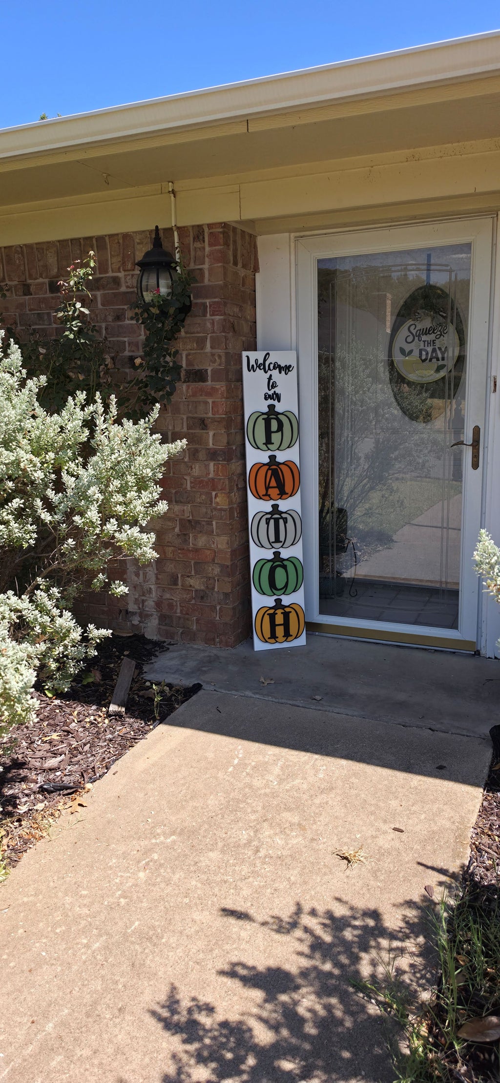Welcome to Our Patch Pumpkin Porch Lean – 12" x 60" Layered Wood Décor