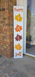 Happy Fall Leaves Porch Lean – 12" x 60" Layered Wood Décor