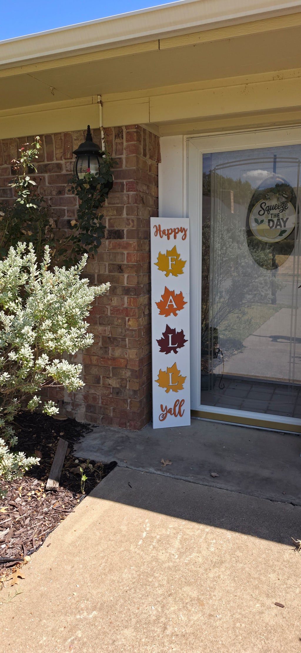 Happy Fall Leaves Porch Lean – 12" x 60" Layered Wood Décor