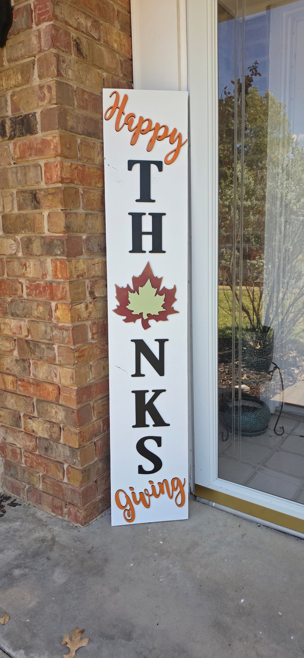 Happy Thanksgiving Porch Lean – 12" x 60" Layered Wood Décor