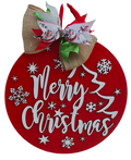Merry Christmas Red & White Door Hanger
