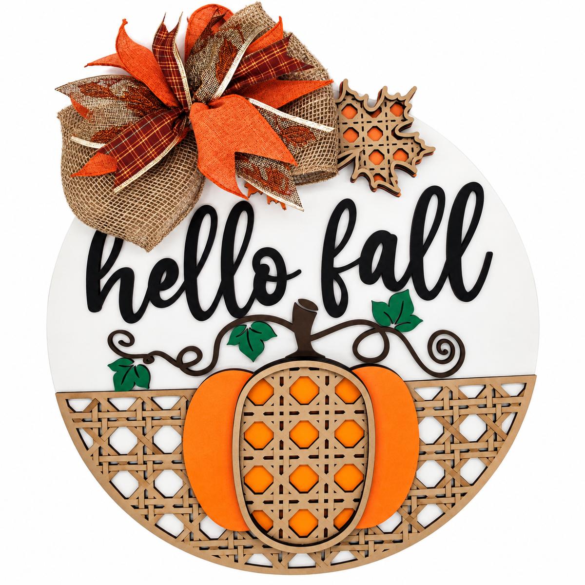 Hello Fall Pumpkin Door Hanger – 16”