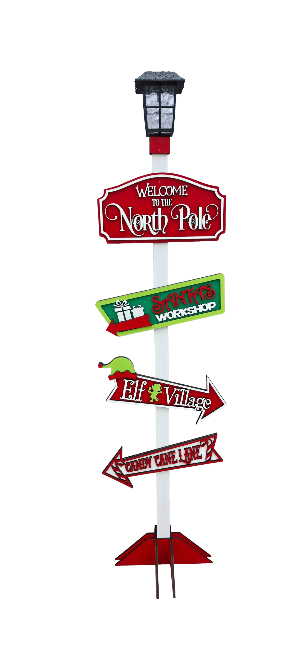 North Pole Christmas Signpost